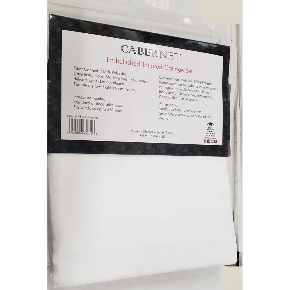 Embellished Cottage Curtains Tailored Set (58